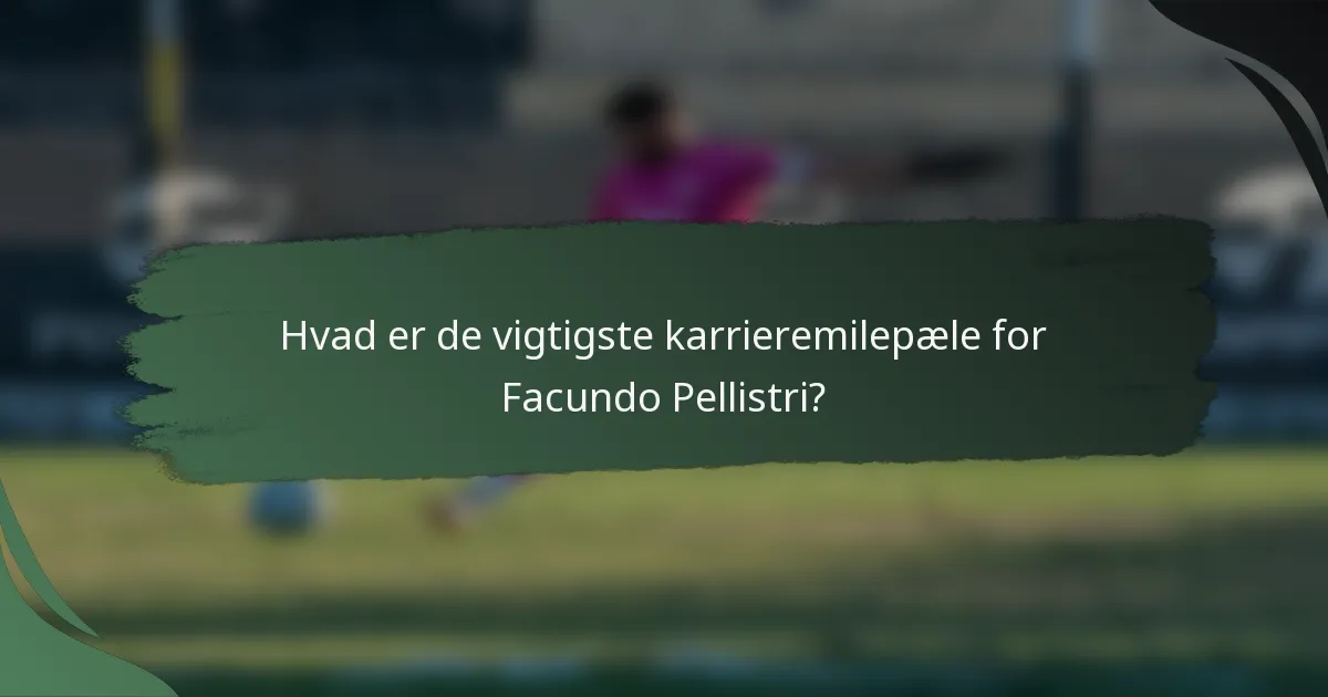 Hvad er de vigtigste karrieremilepæle for Facundo Pellistri?