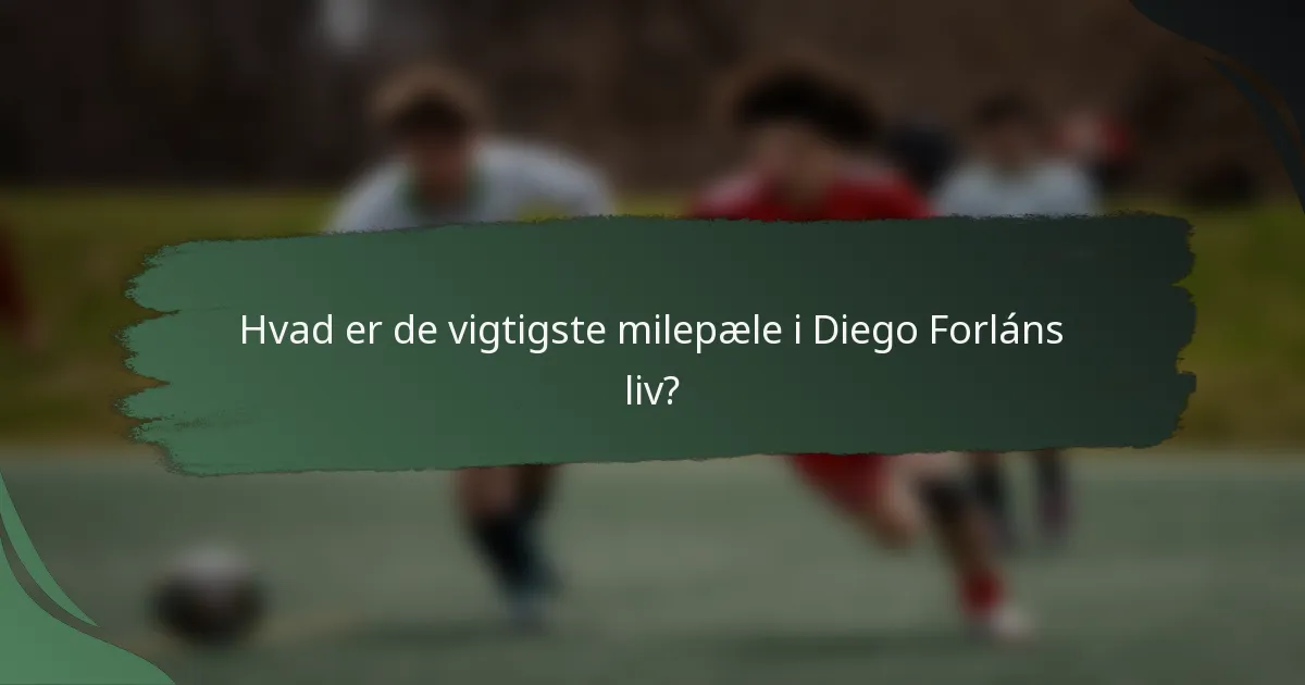 Hvad er de vigtigste milepæle i Diego Forláns liv?