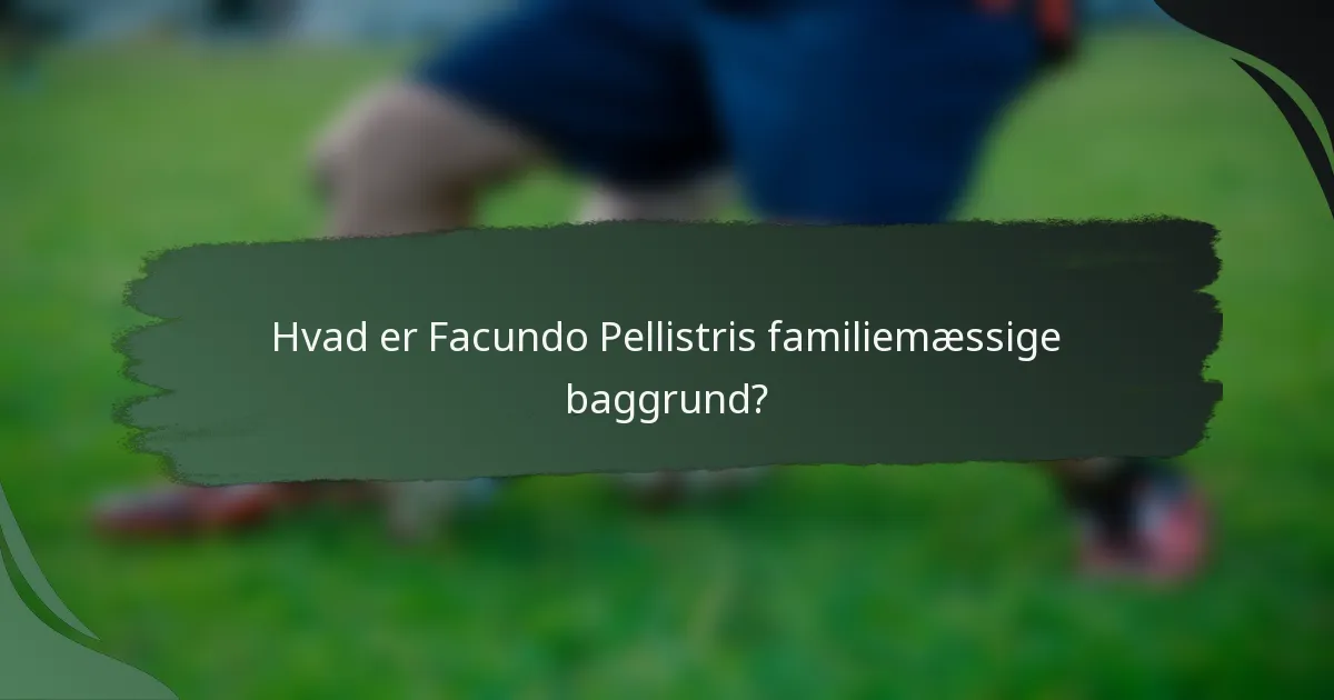 Hvad er Facundo Pellistris familiemæssige baggrund?