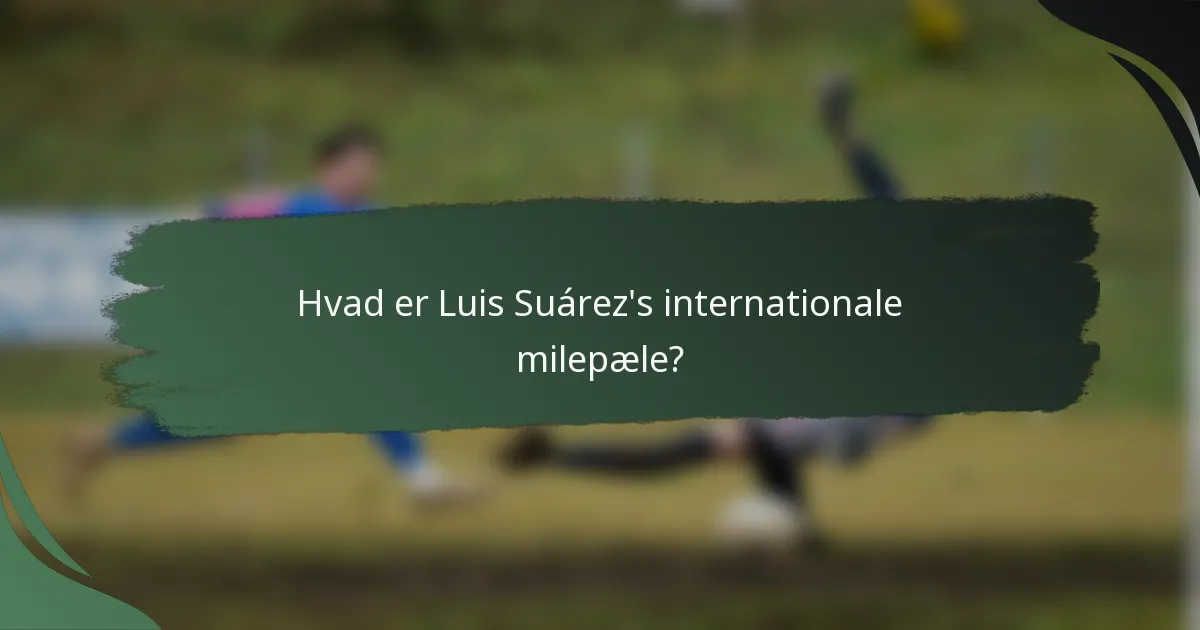 Hvad er Luis Suárez's internationale milepæle?