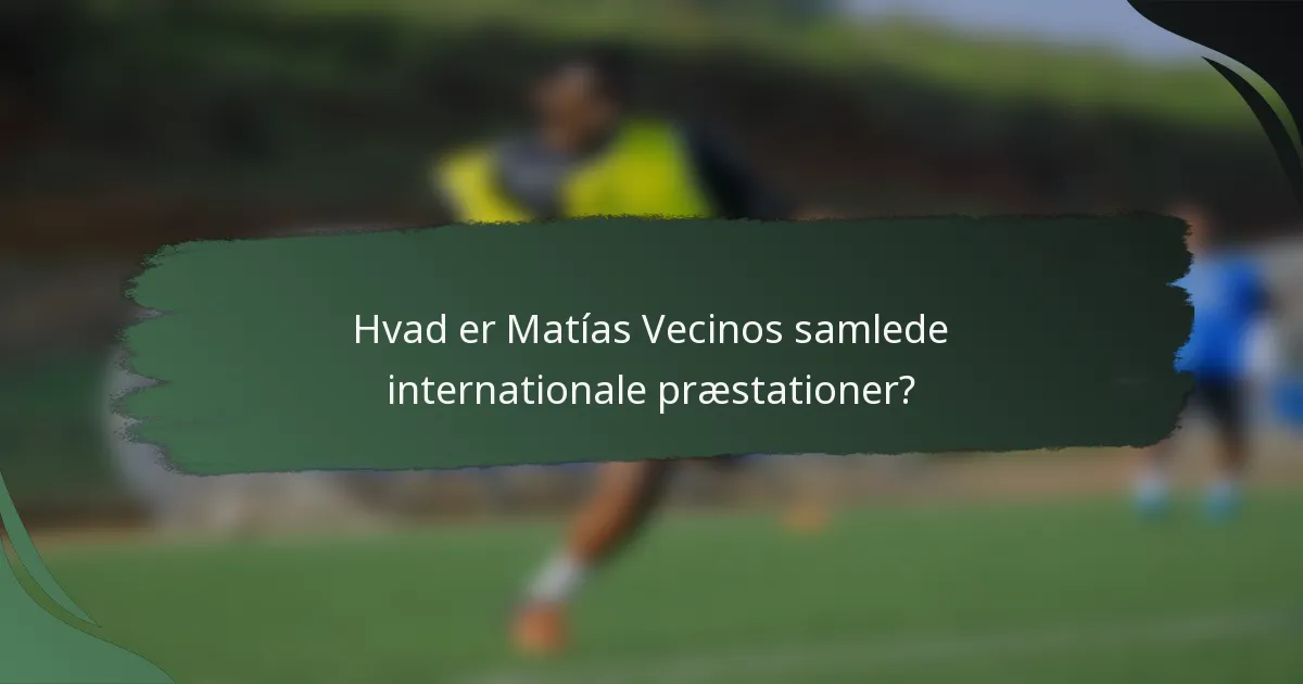 Hvad er Matías Vecinos samlede internationale præstationer?