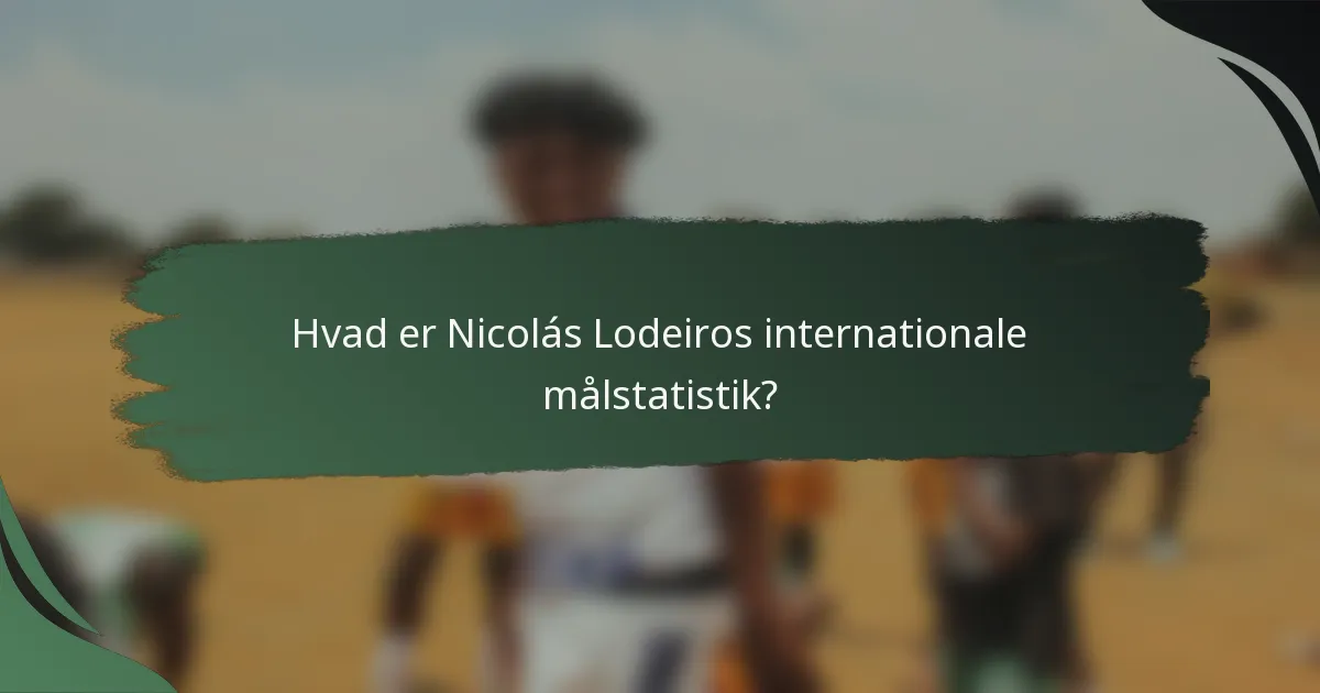 Hvad er Nicolás Lodeiros internationale målstatistik?