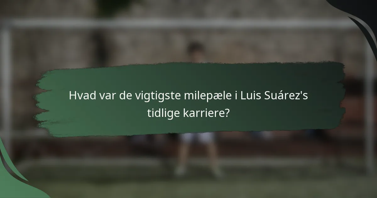 Hvad var de vigtigste milepæle i Luis Suárez's tidlige karriere?