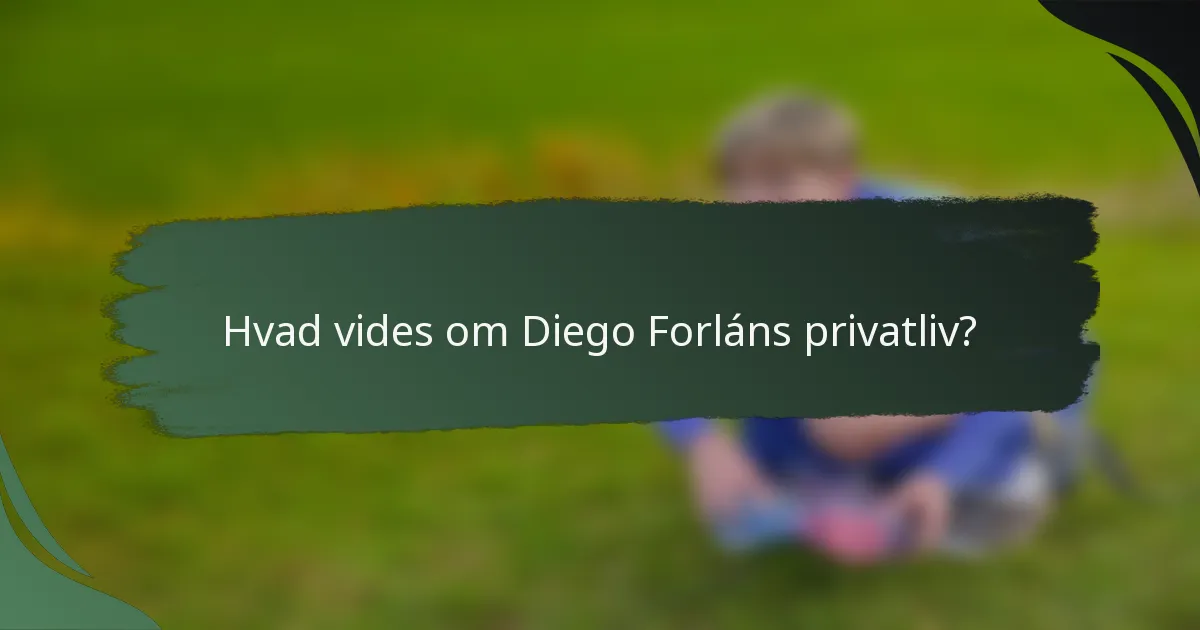 Hvad vides om Diego Forláns privatliv?