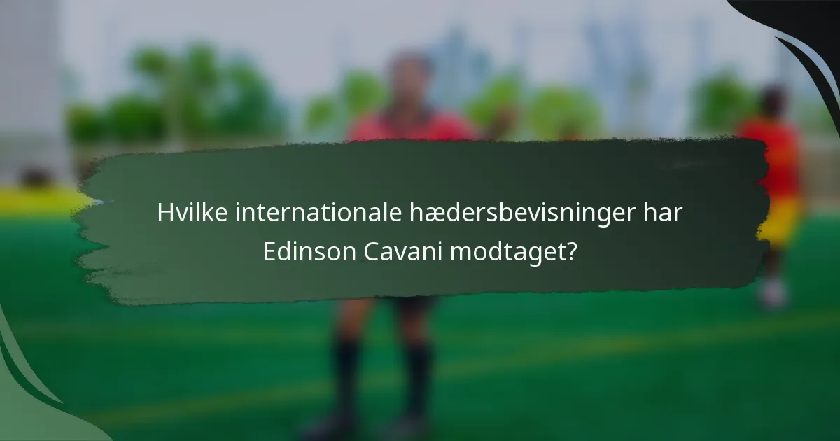 Hvilke internationale hædersbevisninger har Edinson Cavani modtaget?