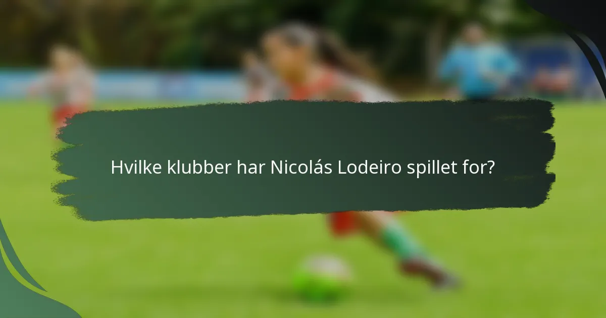 Hvilke klubber har Nicolás Lodeiro spillet for?