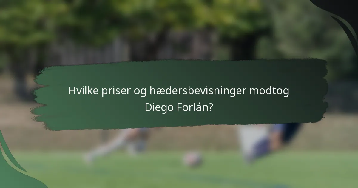 Hvilke priser og hædersbevisninger modtog Diego Forlán?