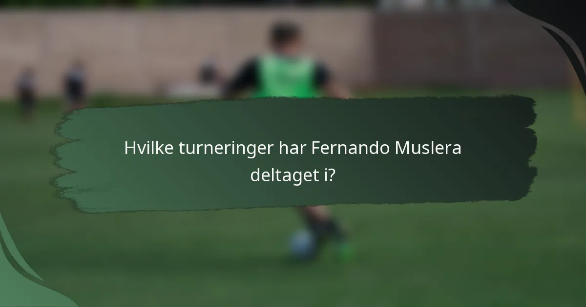 Hvilke turneringer har Fernando Muslera deltaget i?