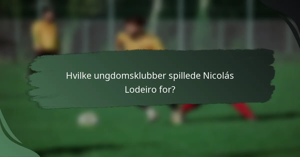 Hvilke ungdomsklubber spillede Nicolás Lodeiro for?