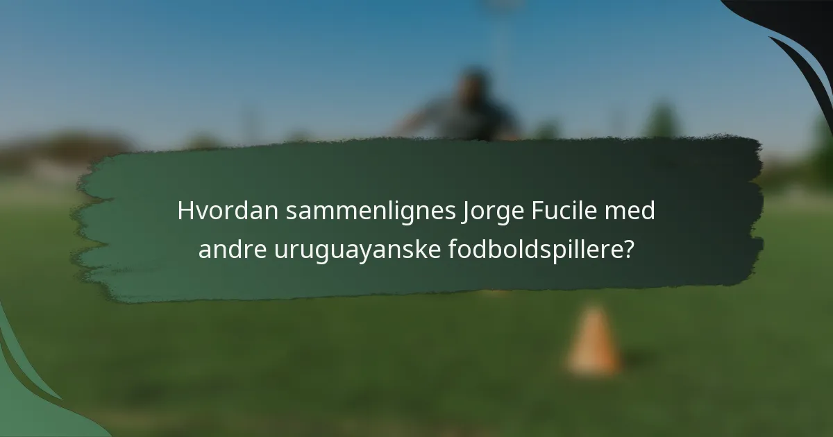 Hvordan sammenlignes Jorge Fucile med andre uruguayanske fodboldspillere?