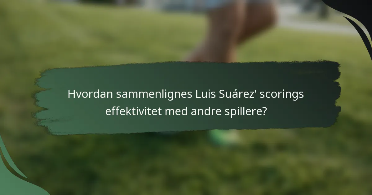 Hvordan sammenlignes Luis Suárez' scorings effektivitet med andre spillere?